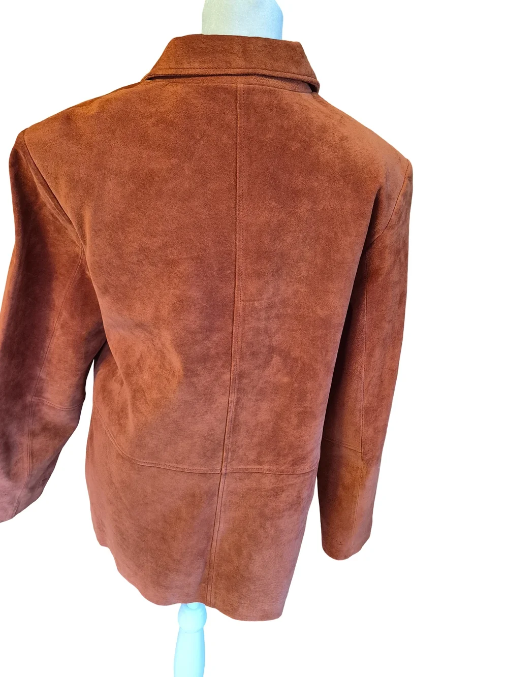 Bernardo Rust Suede Leather Button-Front Jacket - Picture 4 of 13
